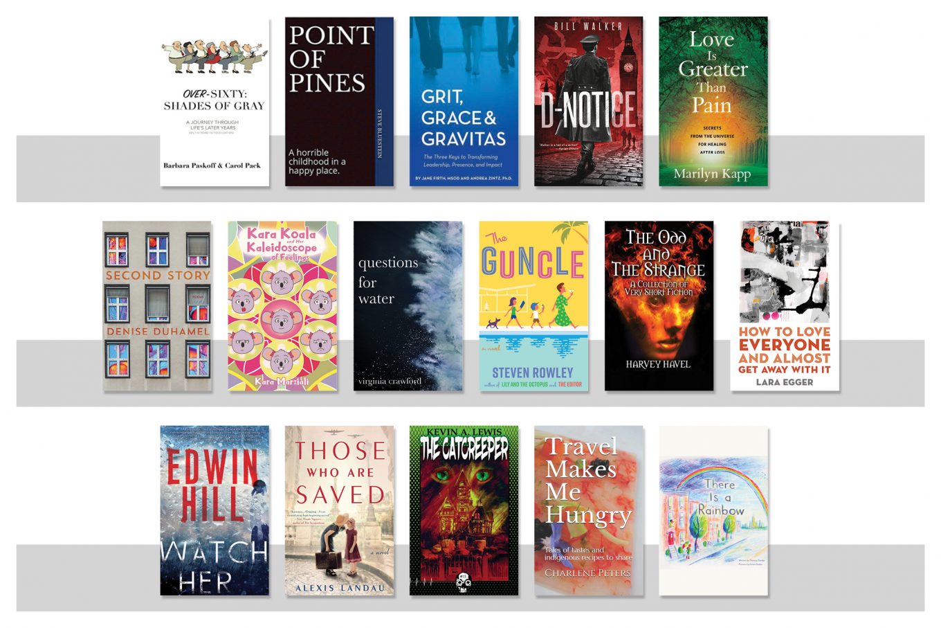 Sixteen book covers from Emerson authors for Spring 2021