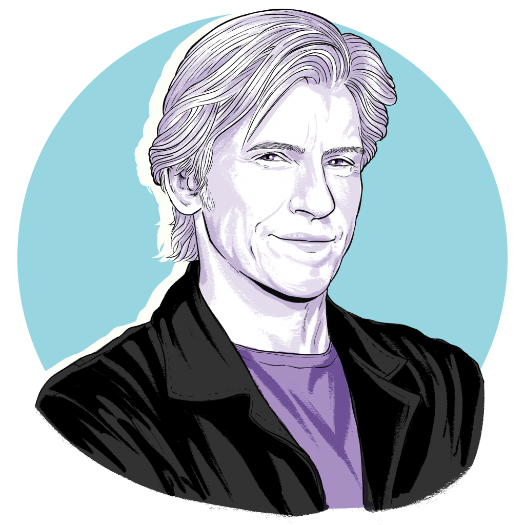 Illustration/portrait of Denis Leary by Monica Chu