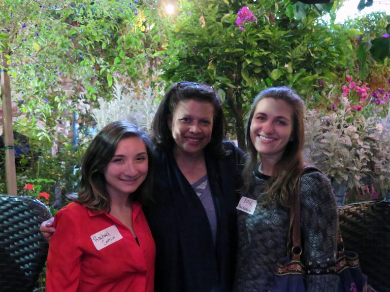 Nanci Isaacs '79 posing with two other alumnae