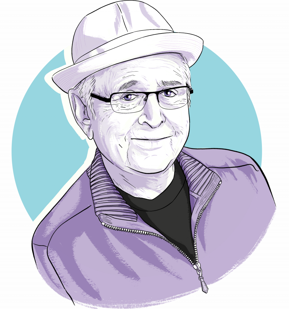 Illustration/portrait of Norman Lear by Monica Chu