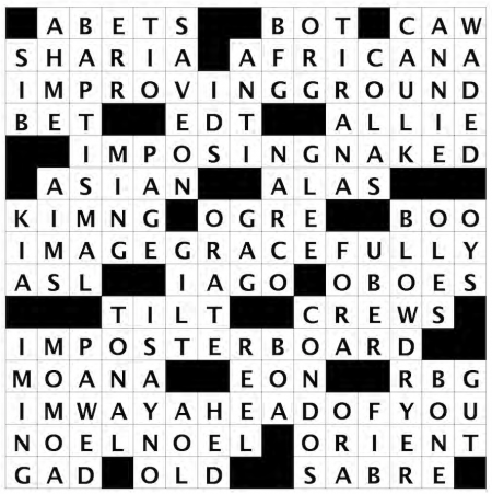 Crossword puzzle answer key